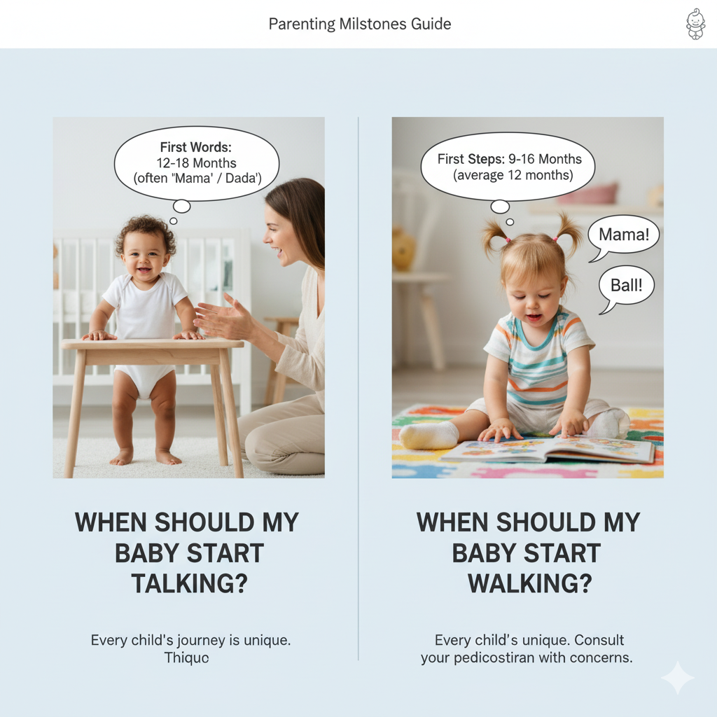 “When Should My Baby Start Talking or Walking? Speech and Walking Milestone Timeline”
