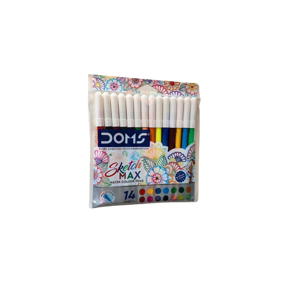 Doms Sketch Max Water Colour Pens,14 shades