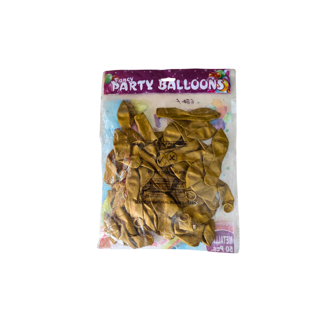Golden Color Metallic Balloons,Large Size,50 Pcs.