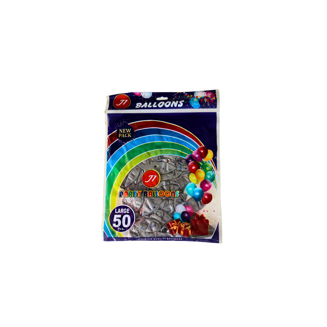 Silver Metallic Balloons,Large Size,50 pcs.