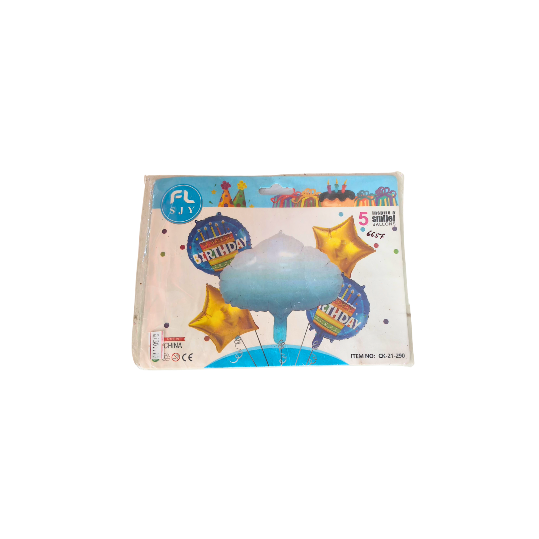 Star Themed Happy Birthday Foil Balloons