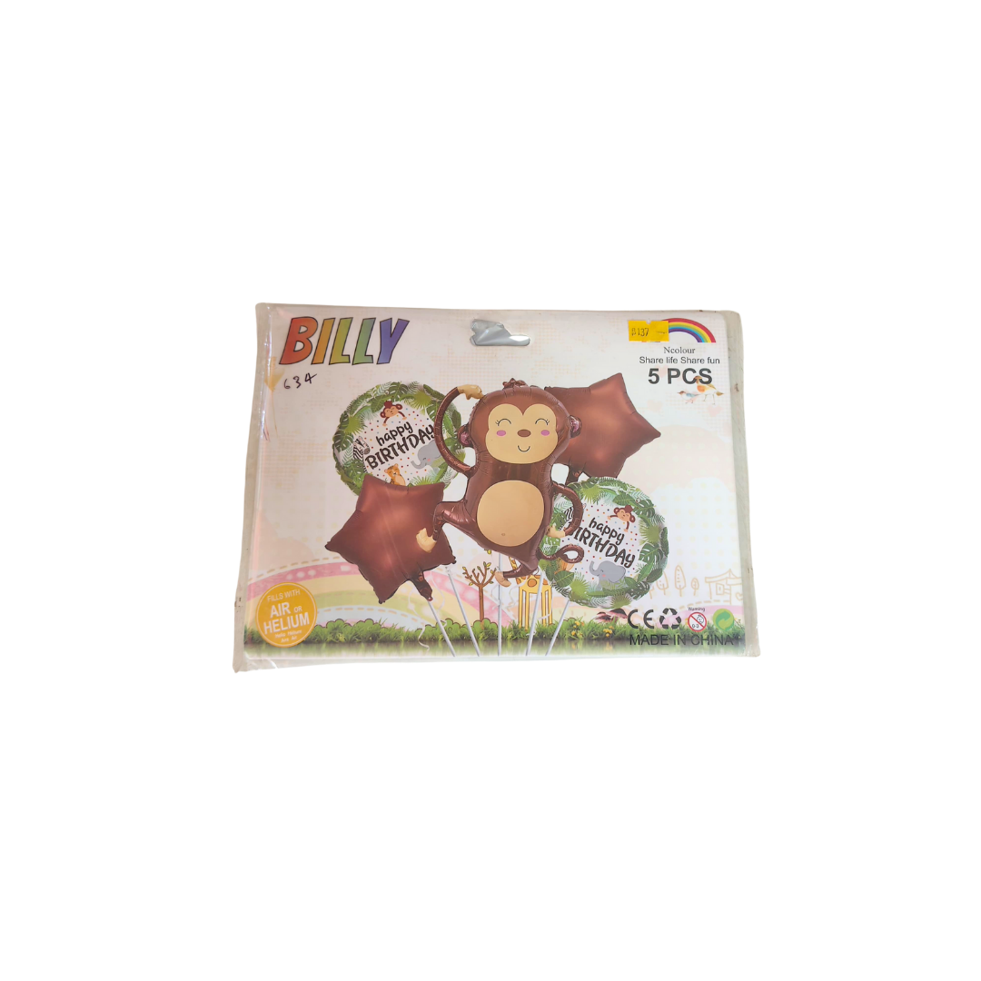 Monkey and Star Themed Happy Birthday Foil Balloons