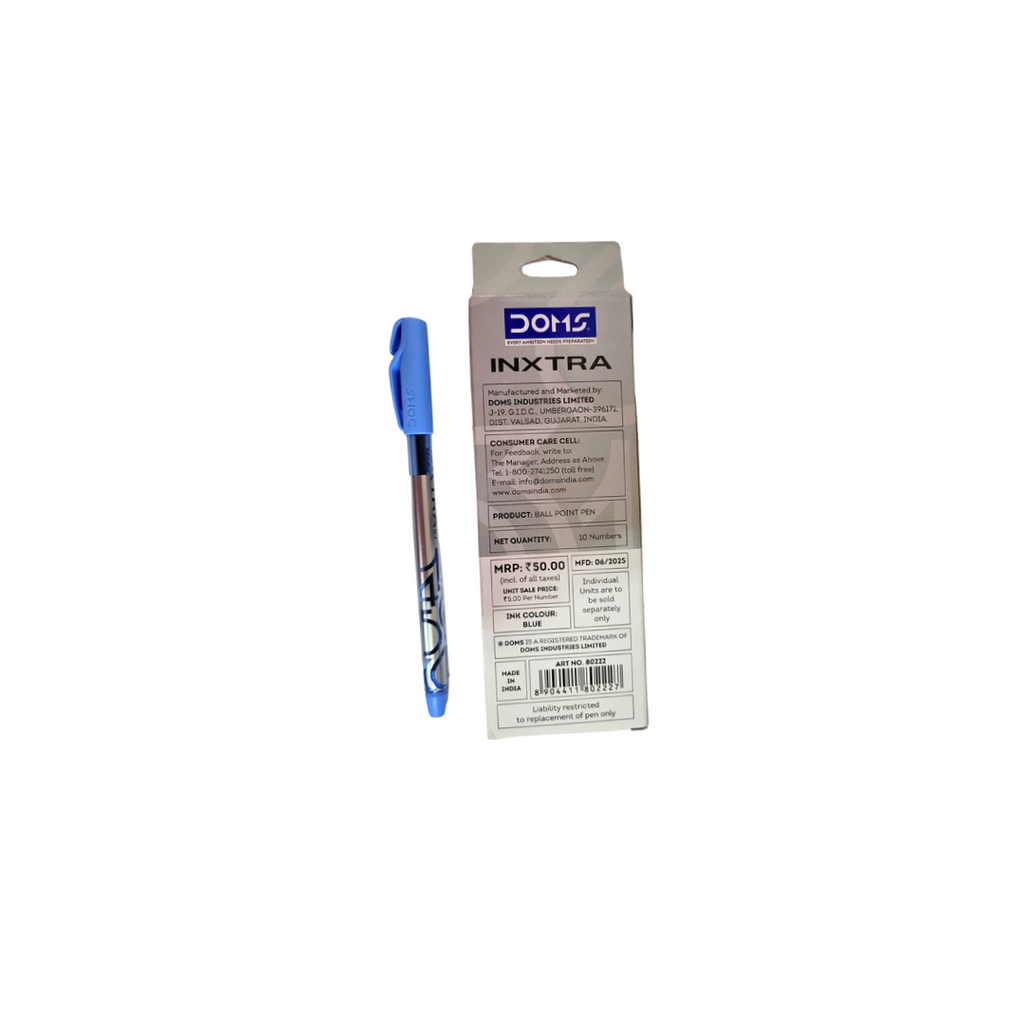 Doms Inxtra Ball point Pen,Blue,0.7mm Tip