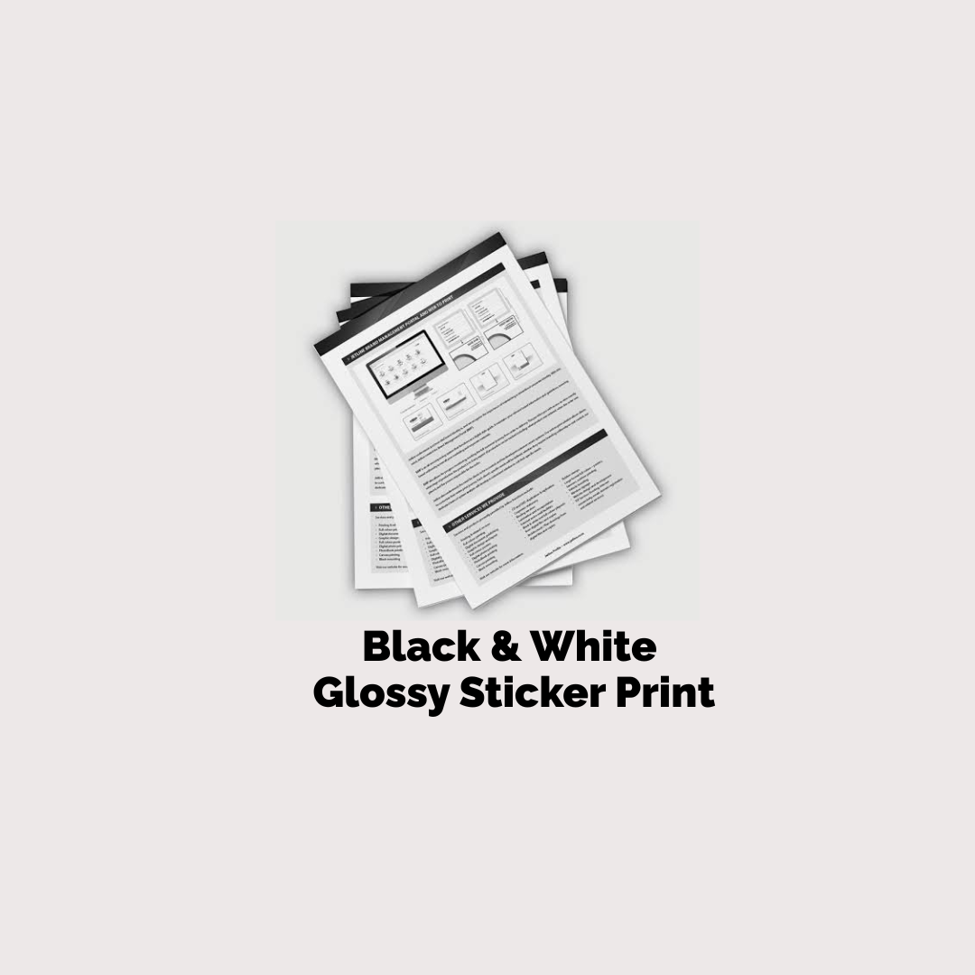 A4 Color/B&W Glossy sticker Print